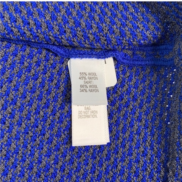 ST. John Black Grey and Blue Milano Sleeveless Colorblock Dress - Picture 6 of 6